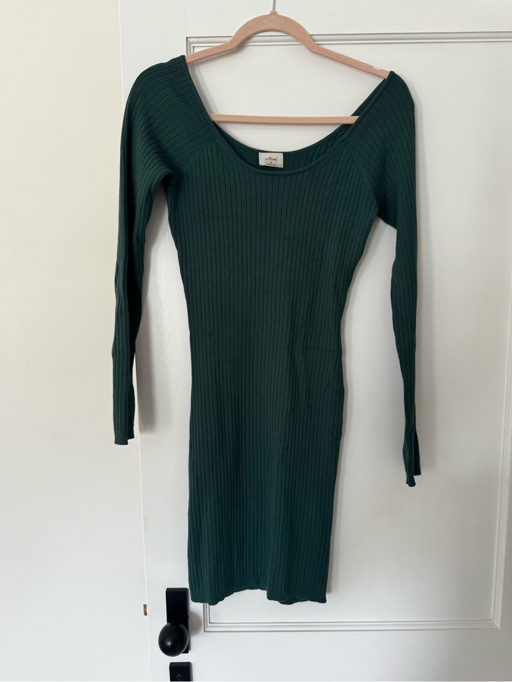 Aritzia ribbed warm body con dress